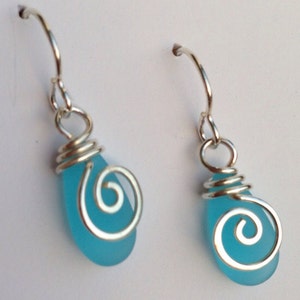 Mermaid Tear Drop AQUA Earrings