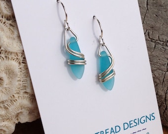 Right Coast Earrings ~ Seaglass Earrings ~ Handcrafted Sterling earrings ~ Best Selling earrings