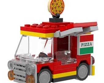 LEGO &quot;Lil&#39; Slice Station&quot; - Mini Pizza Truck, Red & Yellow [MiniMOC]