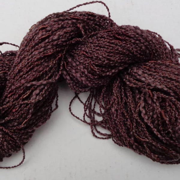 Hand dyed cotton bamboo seed yarn.  Natural walnut dye. Down to earth.