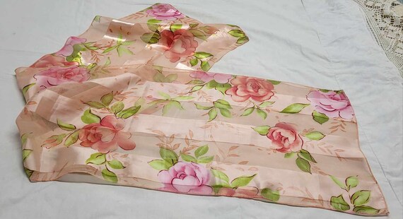 Vintage silk scarf, kerchief, shawl. German silk … - image 10