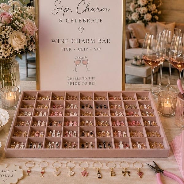 DIY Wine Charm Bar Kit, Bachelorette Gifts, Bride Gift from Mom, Coastal Cowgirl Bachelorette
