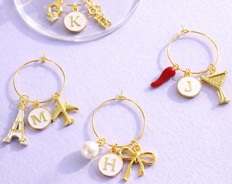 Custom Gold Wine Glass Charms, Bridal Shower Favors, Bridal Shower Gifts, Girls Trip Gifts, Bachelorette Party Favors, Bachelorette Gifts