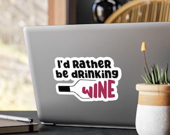 Pegatina divertida, pegatina para portátil, pegatina para cuaderno, pegatina para botella de agua, bonito regalo de vino, amante del vino