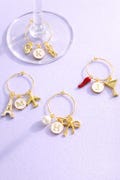 Custom Gold Wine Glass Charms, Bridal Shower Favors, College Graduation Gift for Her, 9th anniversary gift for her, Bachelorette Gifts