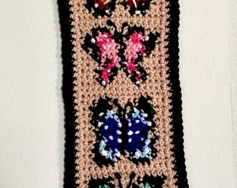 Butterflies--Customizable Crochet Tapestry Wall Hanging