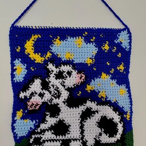 Two-Headed Calf Crochet Tapestry Wall Hanging