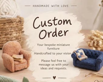 Op maat gemaakte naaldvilt wollen miniaturen, gepersonaliseerde huisdier- en mensfiguurtjes, miniatuurmeubels, handgemaakte aandenken