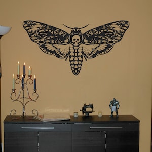 Deathhead Moth Wall Decal Your Choice of Color image 1