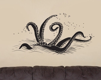 Ocean Kraken in Open Water Vinyl Wall Decal