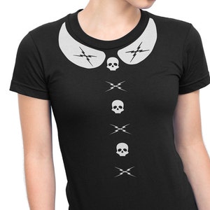 Death Proof Skull and Bolts Peter Pan Collar T Shirt image 1