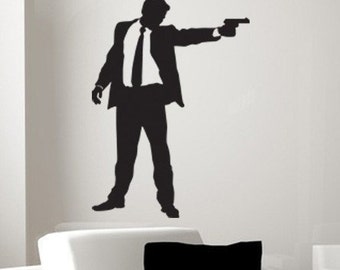 Pop Culture Gunman Vinyl Wall Art Graphic-CHOOSE ANY COLOR