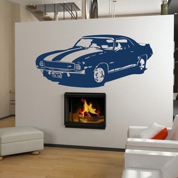 Old School Classic 1969 Camaro Z/28 Muscle Car Vinyl Wall art