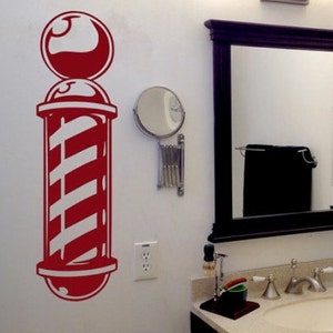 Barber Pole Vinyl Wall Decal-Choose any color and finish