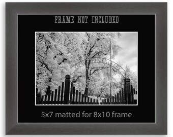 Infrared Cemetery, Cemeteryscape landscape photography, Black and White photography print, matted or metal prints gothic decor wall art