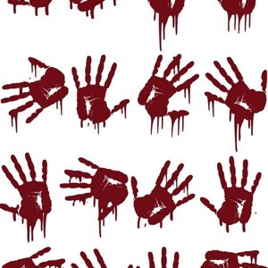 Bloody Hand Prints Creepy Vinyl Wall Art Pack image 2