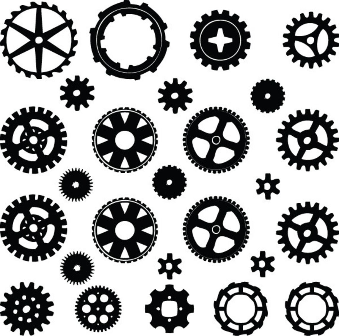 Steampunk Gears & Cogs Vinyl Wall Decal Pack Your Choice of Etsy