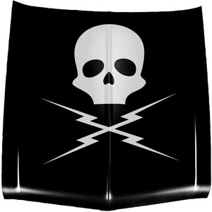 Large 3' X 3' Death Proof Skull and Bolts Wall / Car Decal image 5