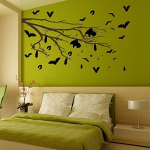 The Bat's Tree Vinyl Wall Art-Choose any color image 1