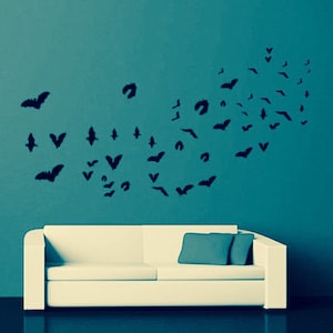 Bat Attack/Vinyl Wall Art-CHOOSE ANY COLOR