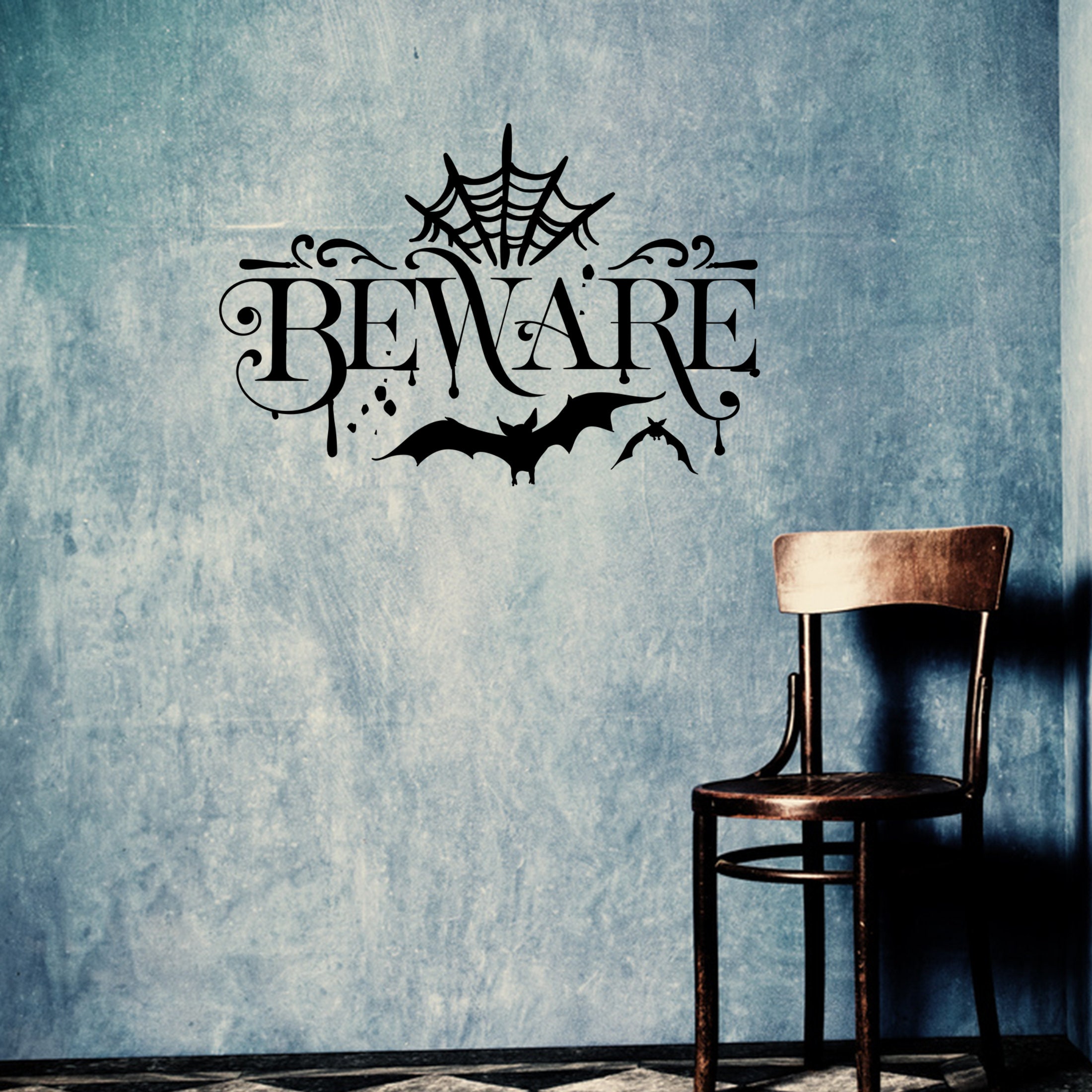 Beware Halloween Gothic Vinyl Wall Decal Etsy