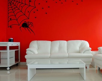 Arachnophobia Family of Spiders Spooky Decor Vinyl Wall Art Pack