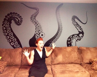 Jumbo Tentacles Vinyl Wall Decal-Choose Any Color