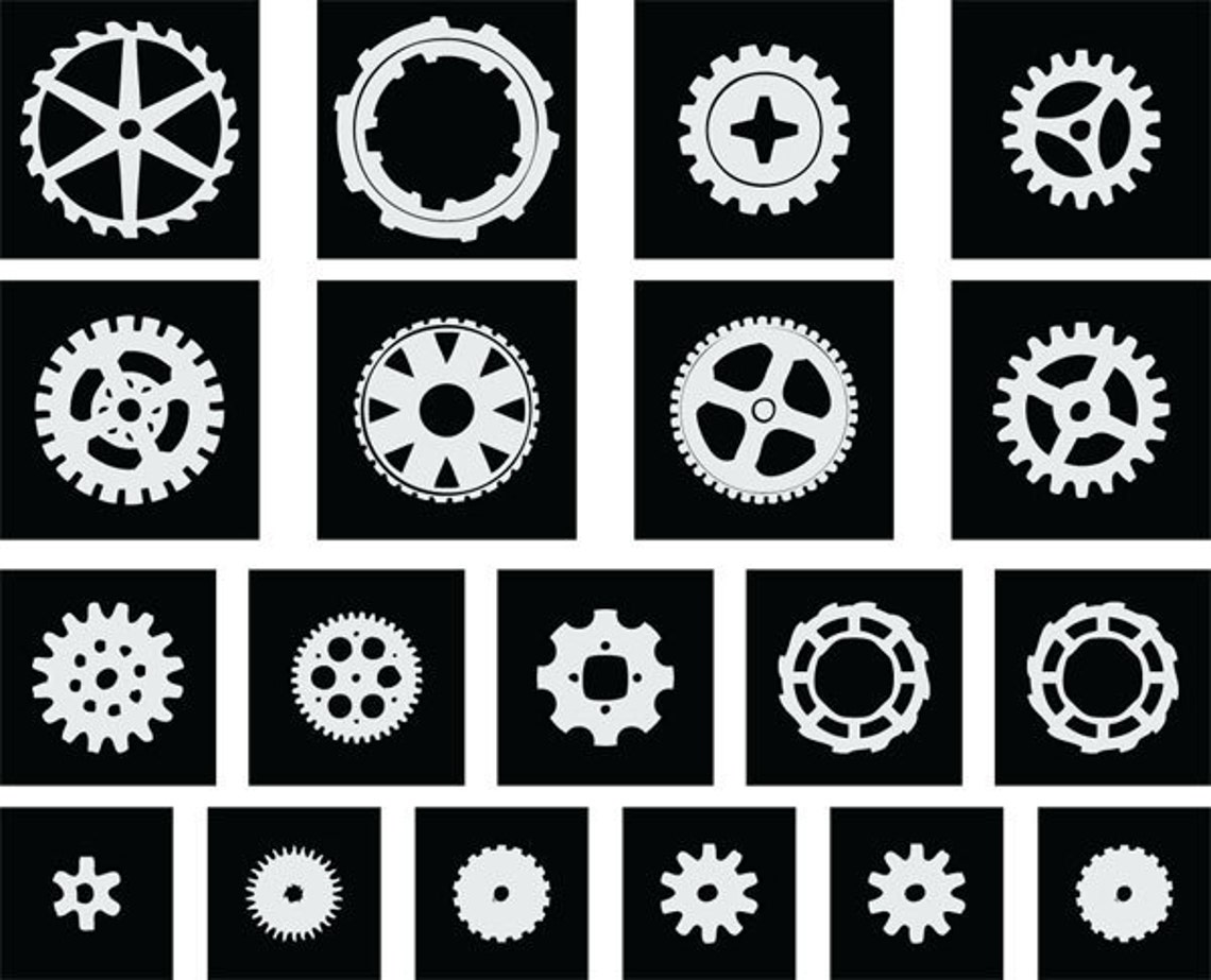 Steampunk Gears & Cogs Stencil Paint Mask Etsy