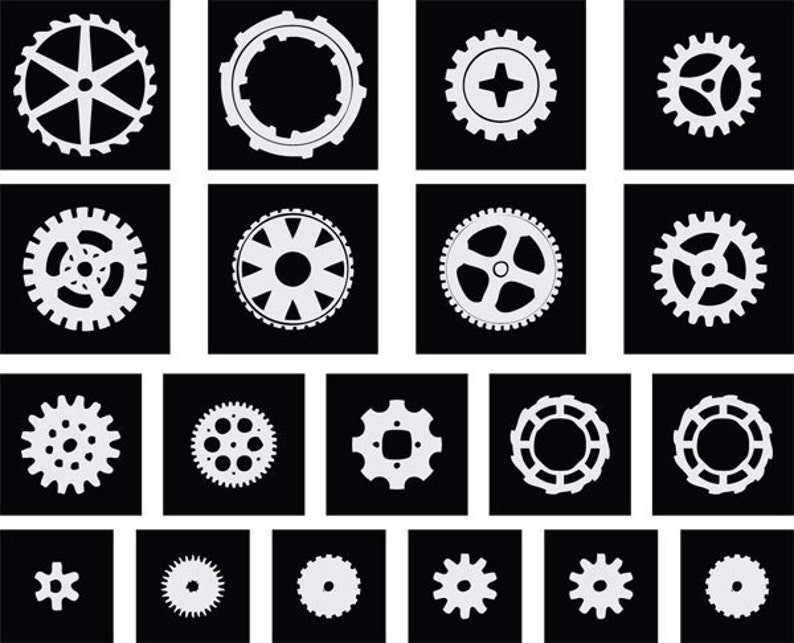 Steampunk Gears & Cogs Stencil Paint Mask Etsy