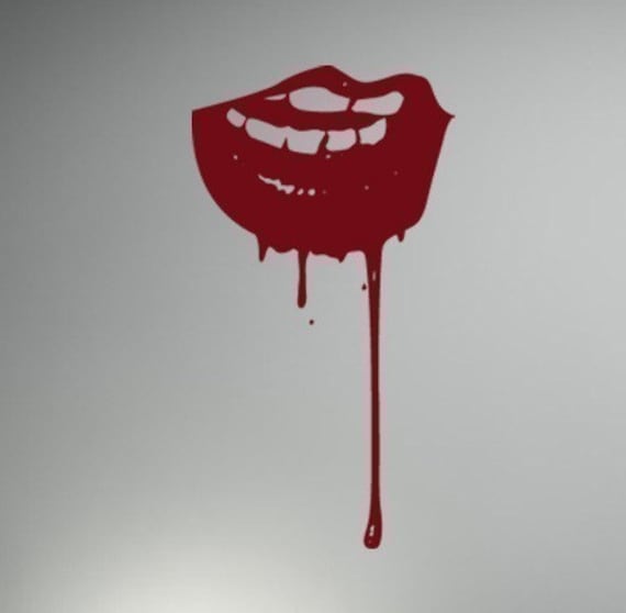 Foam Valentine Stickers for Kids Bleeding Lips Halloween Toilet Sticker