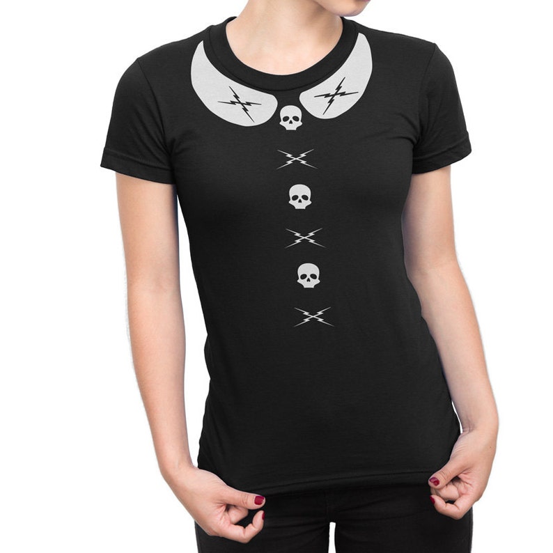 Death Proof Skull and Bolts Peter Pan Collar T Shirt image 1