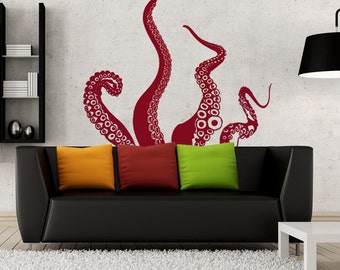 Medium Kraken/Octopus Tentacles Vinyl Wall Decal-Choose Any Color