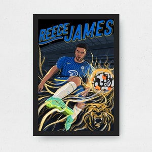 Reece James Chelsea FC Original Art Poster A4