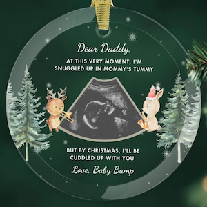 Personalised gift for expecting dad from baby Fathers Day gift Ultrasound ornament New dad gift Husband pregnancy announcement for dad
