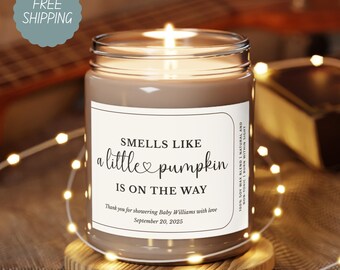 Little pumpkin baby shower favors for guests in bulk Fall baby shower favor Autumn Baby shower candle baby shower favor Boy baby shower girl