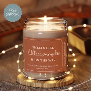Little pumpkin baby shower favors for guests in bulk Fall baby shower favor Autumn Baby shower candle baby shower favor Boy baby shower girl