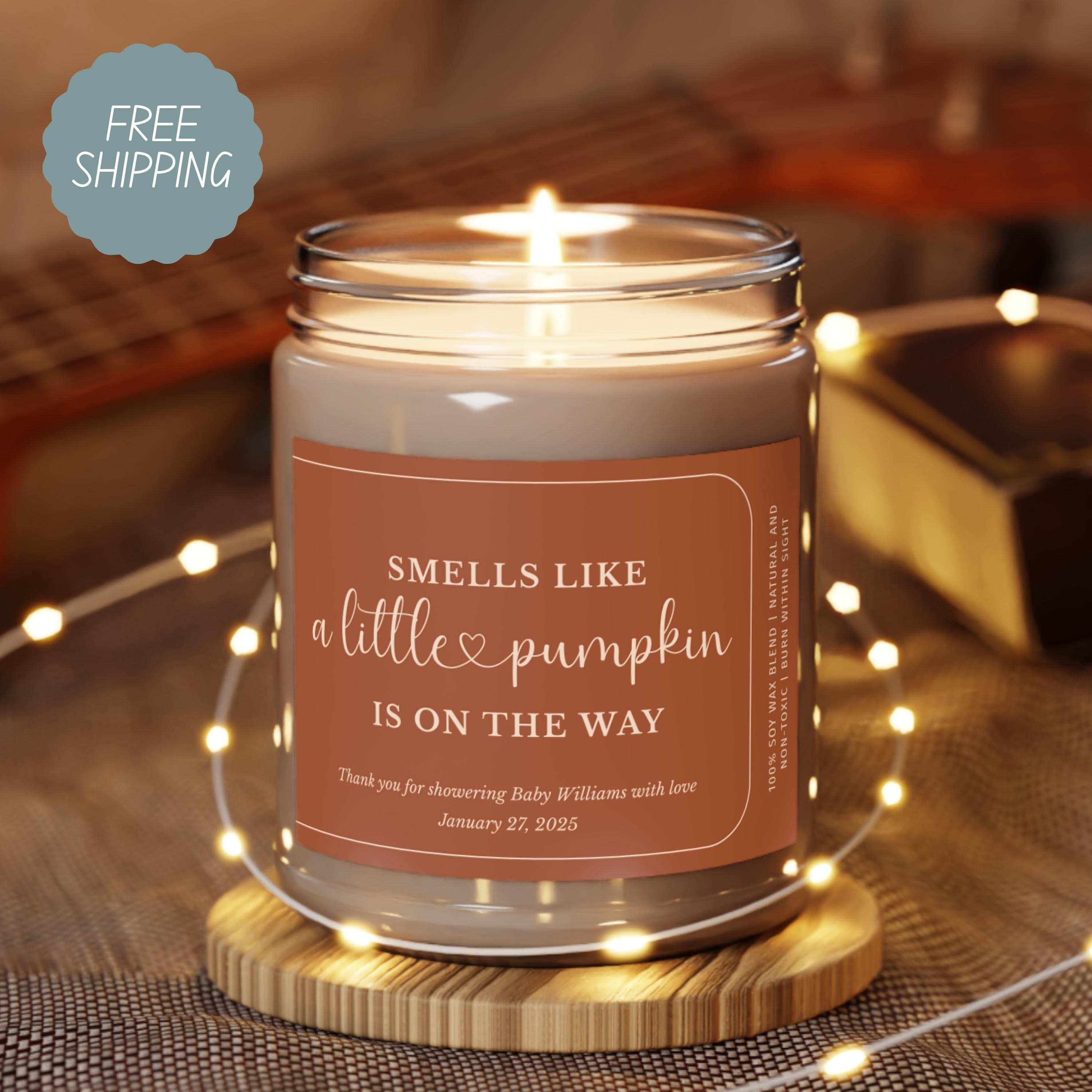 Little pumpkin baby shower favors for guests in bulk Fall baby shower favor Autumn Baby shower candle baby shower favor Boy baby shower girl