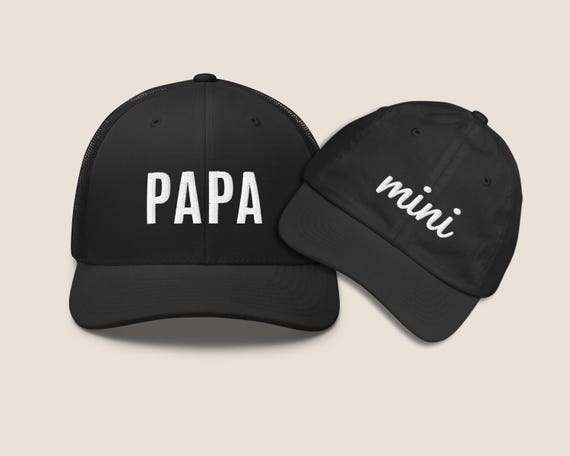Cappellini coordinati papà ricamati Cappello padre-figlio