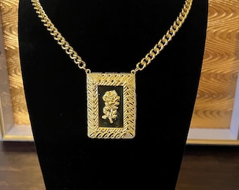 Colar luxuoso banhado a ouro 22k, joias do Oriente Médio, colar de ouro, joias de Dubai, estilo árabe, banhado a ouro, joias árabes, colar de rosas
