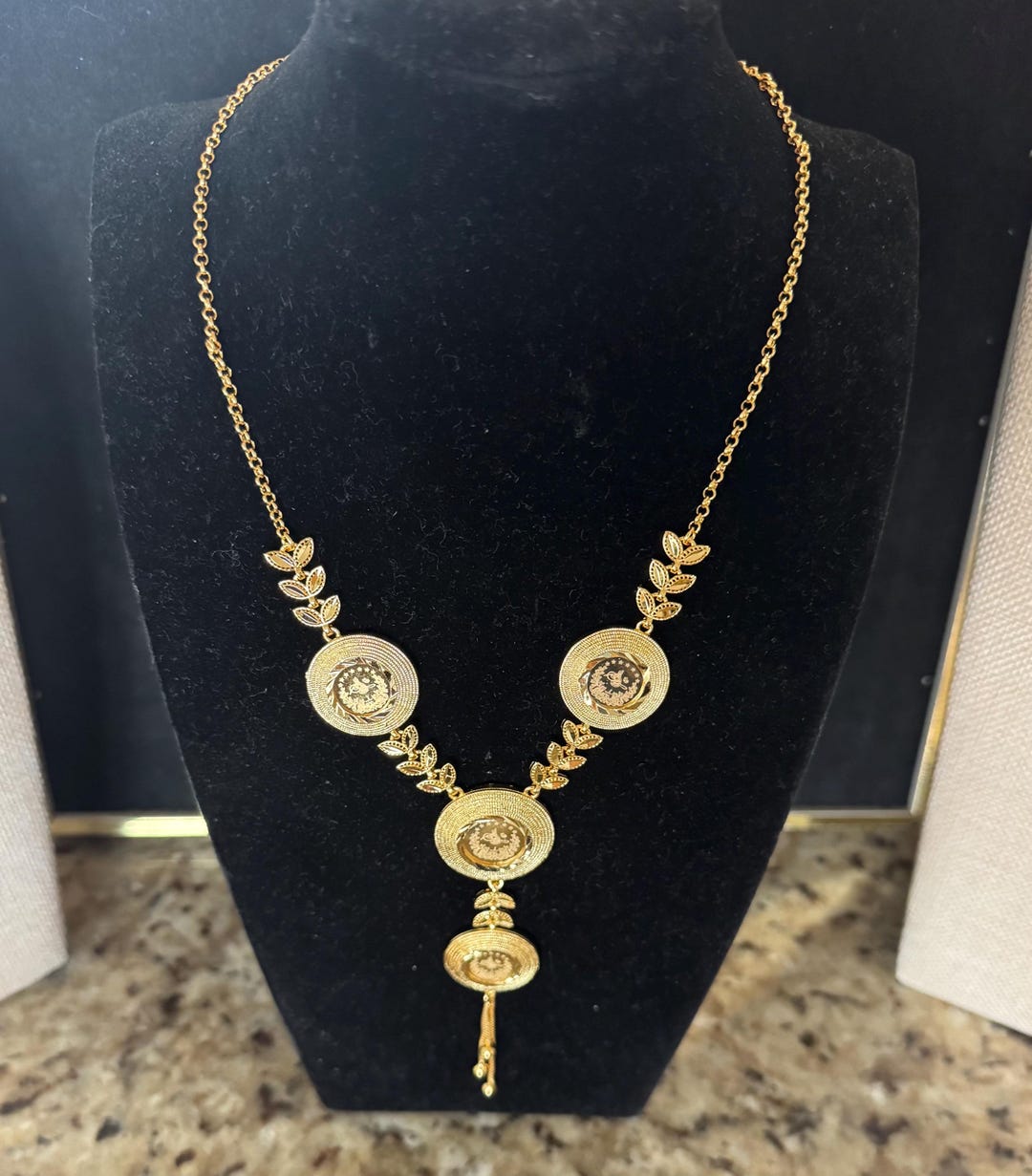 Middle Eastern Gold 22k Gold-plated Elegant Necklace: Middle Eastern Lira Pendant Style - Etsy