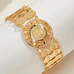Classy 22K Gold-Plated Bracelet, middle eastern jewelry, gold bracelet, Dubai jewelry, Arabic, gold plated, Arab jewelry, lira