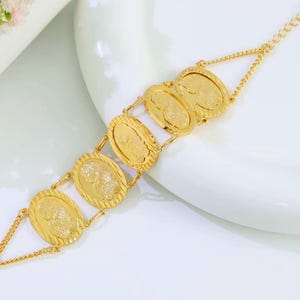 22K Gold-Plated Ounce Bracelet: Middle Eastern Style اسوارة اونصة مطلي ذهب