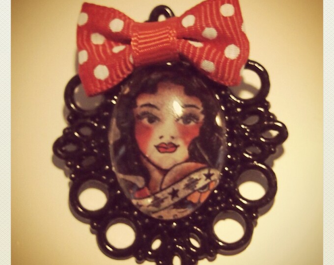 Old School Pin up Girl Brooch Etsy