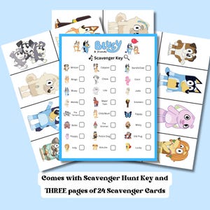 Blue Bingo Scavenger Hunt Game, Blue Bingo Birthday Party Game, Blue ...