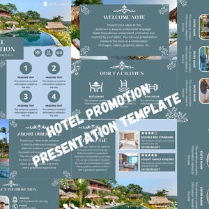 Hotel Promotion Presentation Template: Social Media Graphics (Canva)
