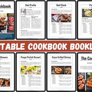 Editable Cookbook Booklet Template: Canva Recipe Pages (Digital)