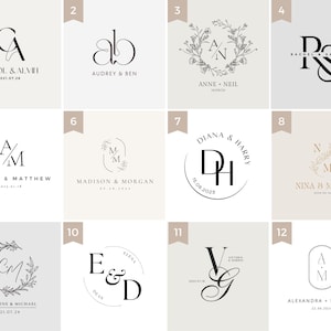 Custom Monogram Logo for Weddings, Signets, Insignias with Initials | Digital Download
