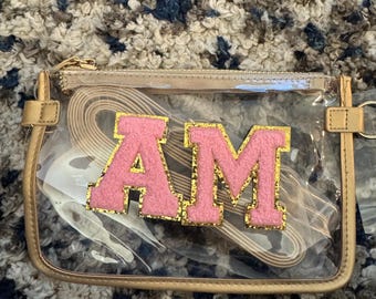 Umhängetasche, Stadiontasche, Initialtasche, klare Tasche, Fußballtasche, persoanlisierte Tasche, Muttertagsgeschenk, Geschenk für Töchter, Geschenk mit Namen