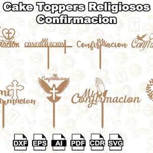 Lot de 20 décorations de gâteau de confirmation SVG, décoration de fête, décoration de gâteau religieuse, souvenir de ma confirmation, décoration de gâteau de confirmation SVG