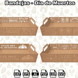 10 Bandejas de madera para el Dia de Muertos, day of the dead svg, dia de muertos tray, day of the dead Laser cut, ofrenda svg, memorial kit